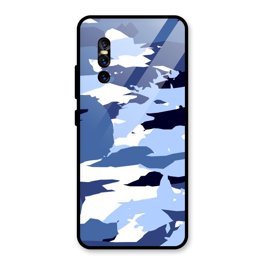 Blue White Canvas Glass Back Case for Vivo V15 Pro