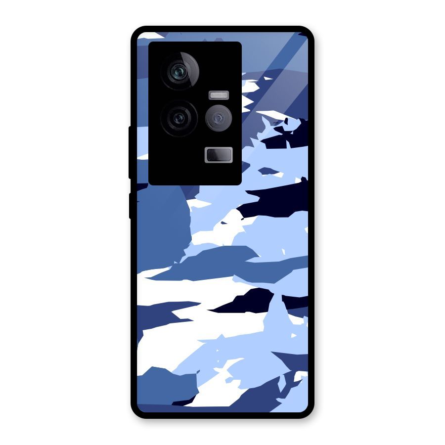 Blue White Canvas Glass Back Case for Vivo iQOO 11 5G