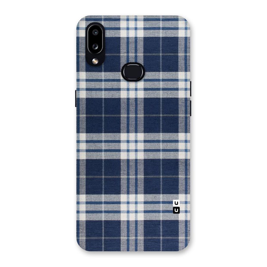 Blue White Check Back Case for Galaxy A10s