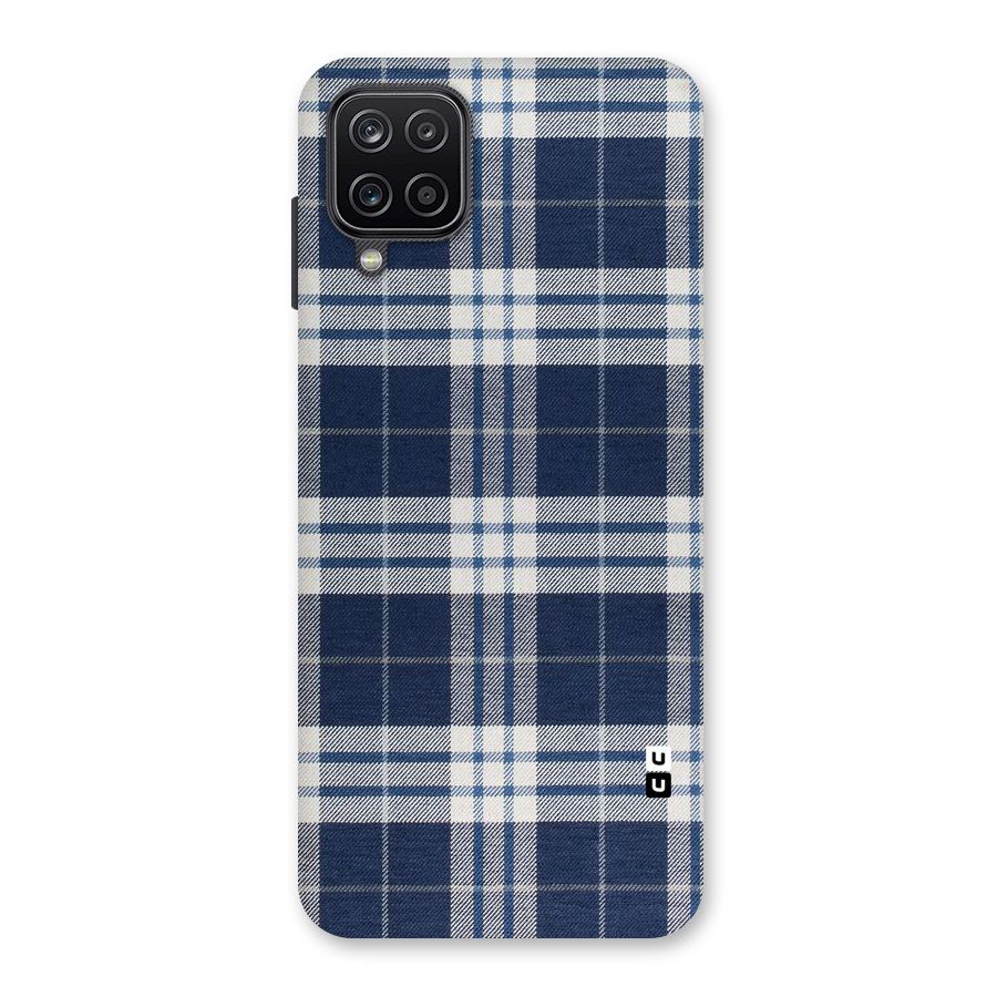 Blue White Check Back Case for Galaxy A12