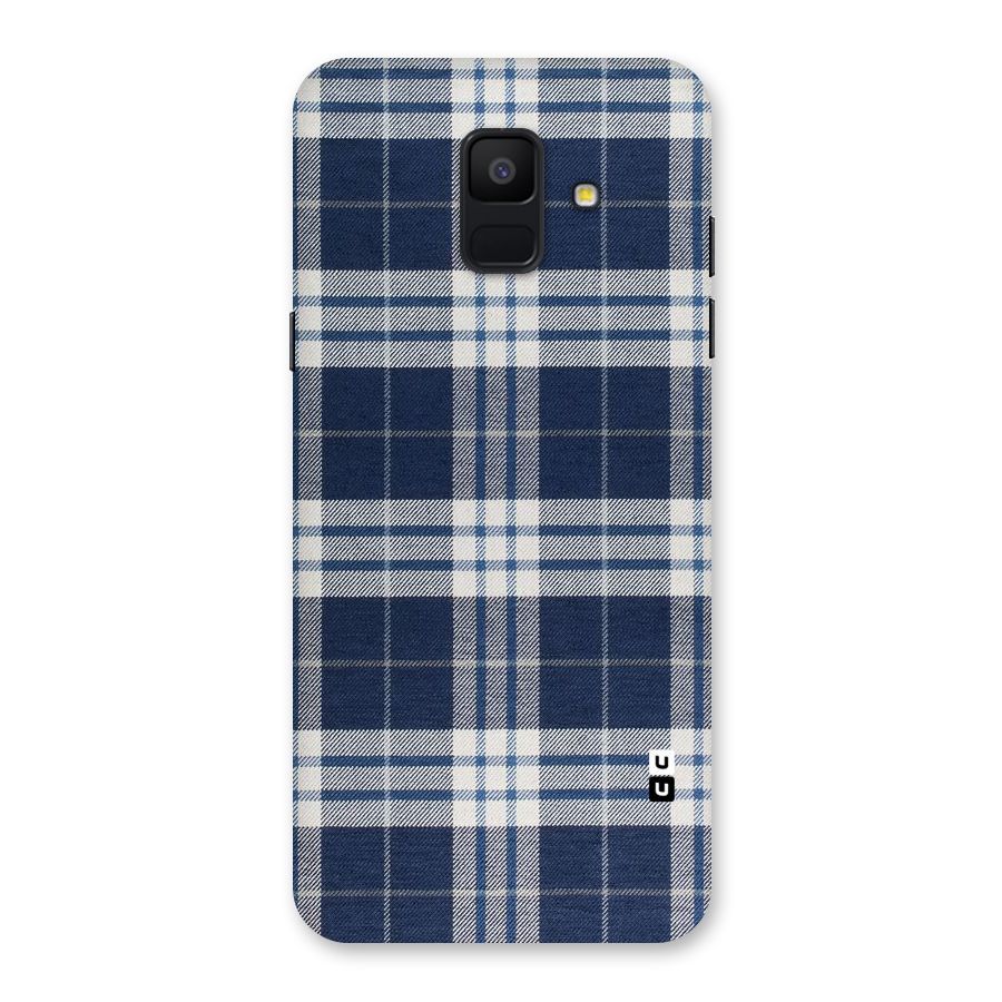 Blue White Check Back Case for Galaxy A6 (2018)