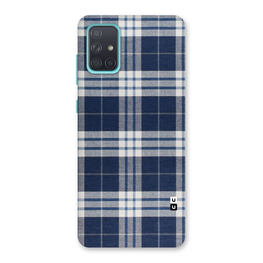 Blue White Check Back Case for Galaxy A71