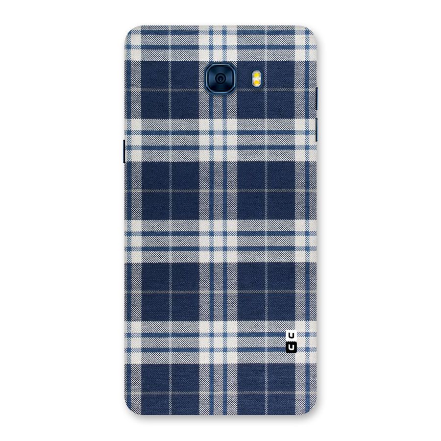 Blue White Check Back Case for Galaxy C7 Pro
