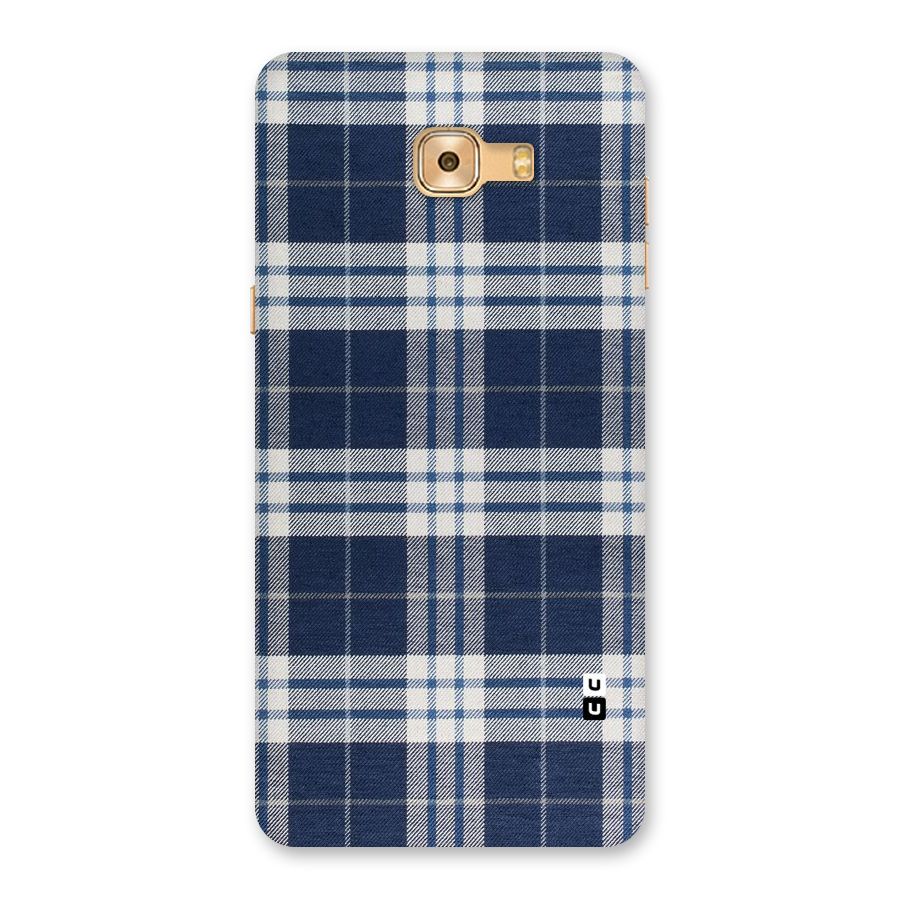 Blue White Check Back Case for Galaxy C9 Pro