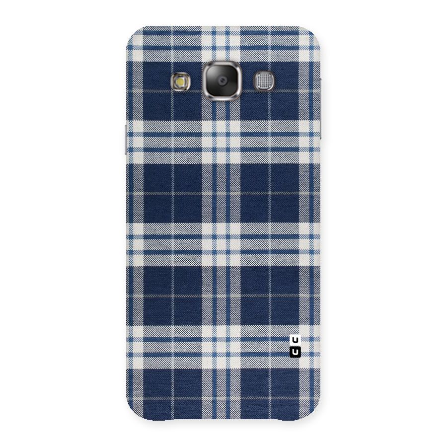 Blue White Check Back Case for Galaxy E7