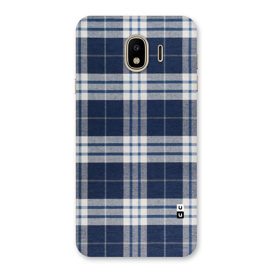 Blue White Check Back Case for Galaxy J4