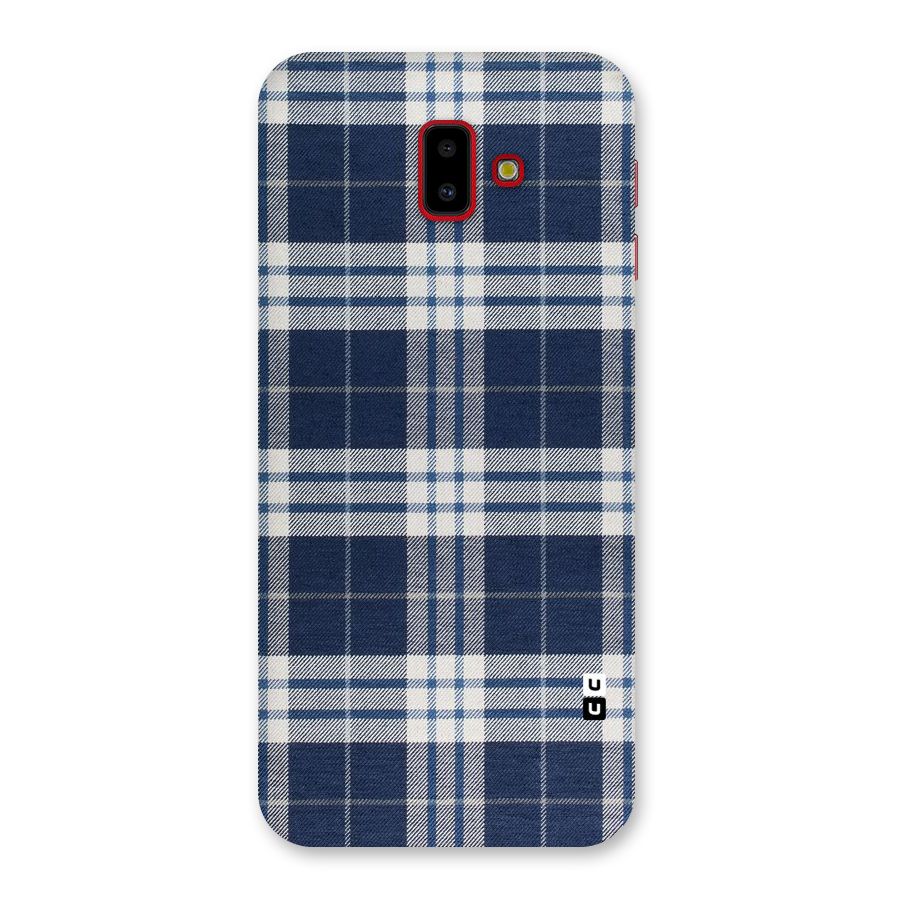 Blue White Check Back Case for Galaxy J6 Plus