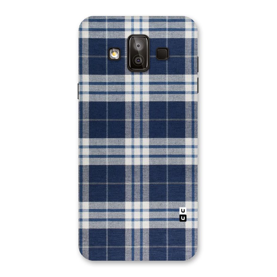 Blue White Check Back Case for Galaxy J7 Duo