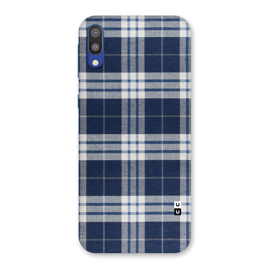 Blue White Check Back Case for Galaxy M10