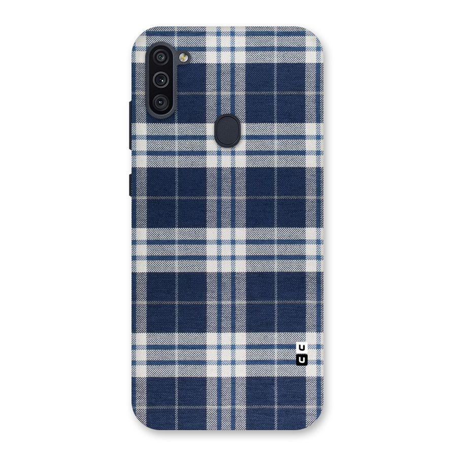 Blue White Check Back Case for Galaxy M11