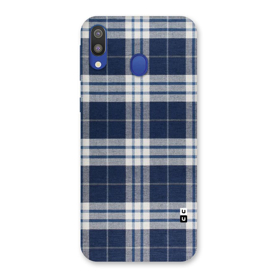 Blue White Check Back Case for Galaxy M20