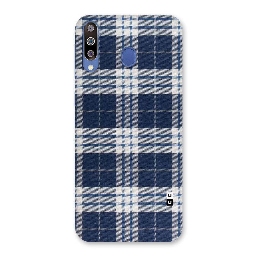 Blue White Check Back Case for Galaxy M30
