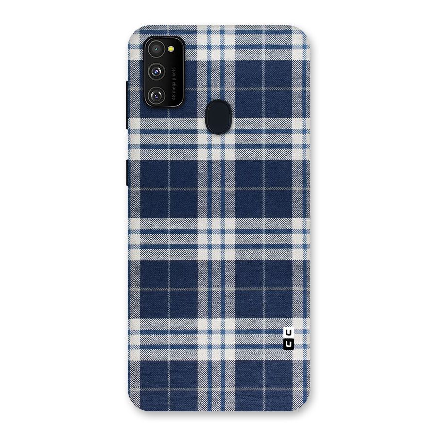 Blue White Check Back Case for Galaxy M30s