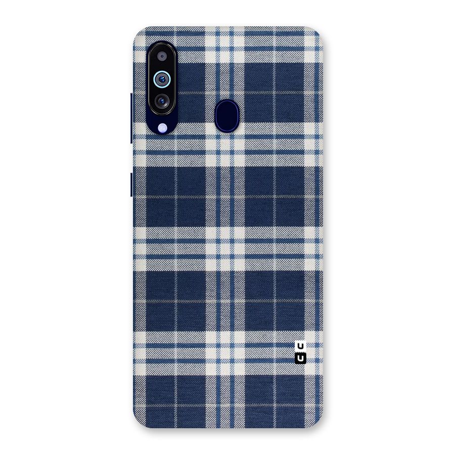 Blue White Check Back Case for Galaxy M40