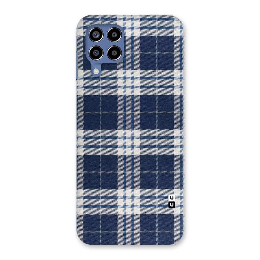 Blue White Check Back Case for Galaxy M53 5G