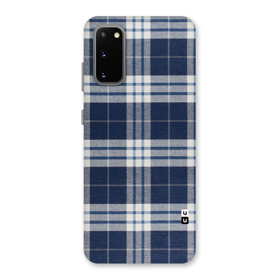 Blue White Check Back Case for Galaxy S20