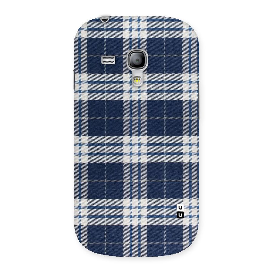 Blue White Check Back Case for Galaxy S3 Mini