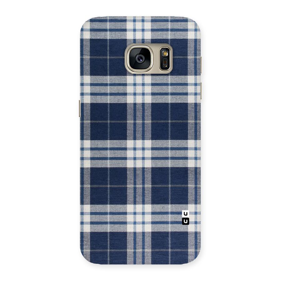 Blue White Check Back Case for Galaxy S7