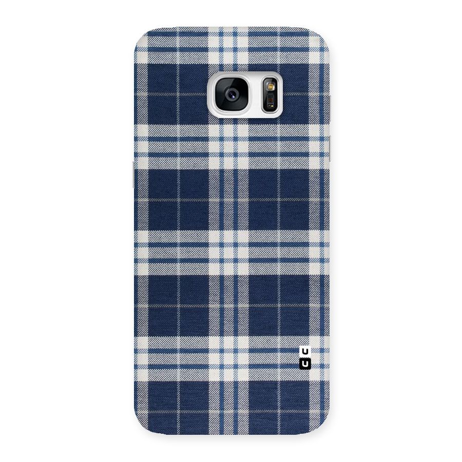 Blue White Check Back Case for Galaxy S7 Edge