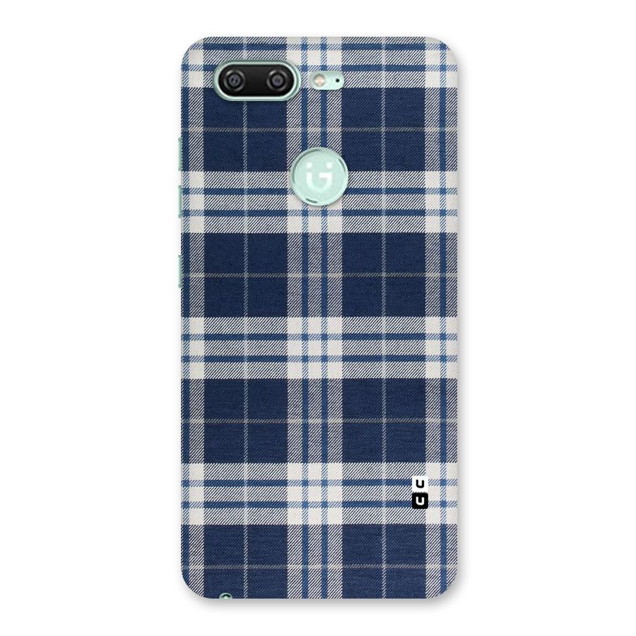 Blue White Check Back Case for Gionee S10