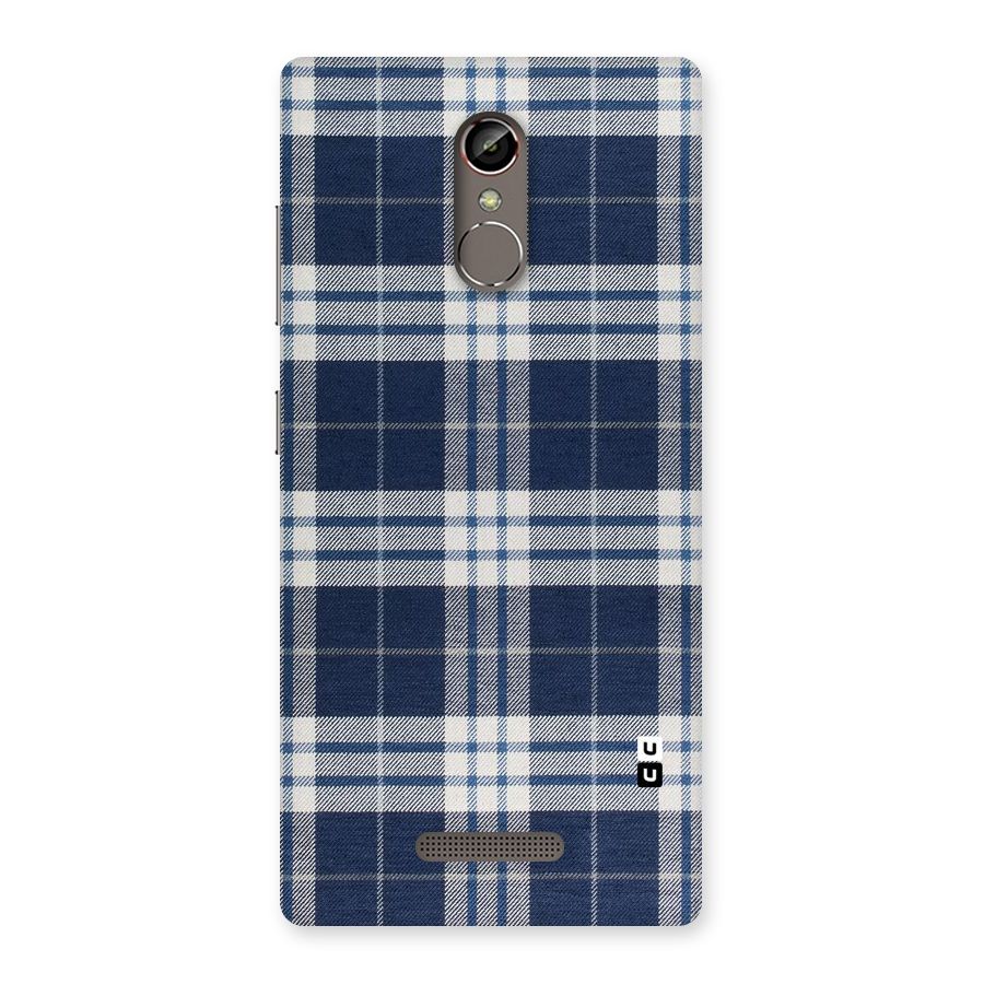 Blue White Check Back Case for Gionee S6s