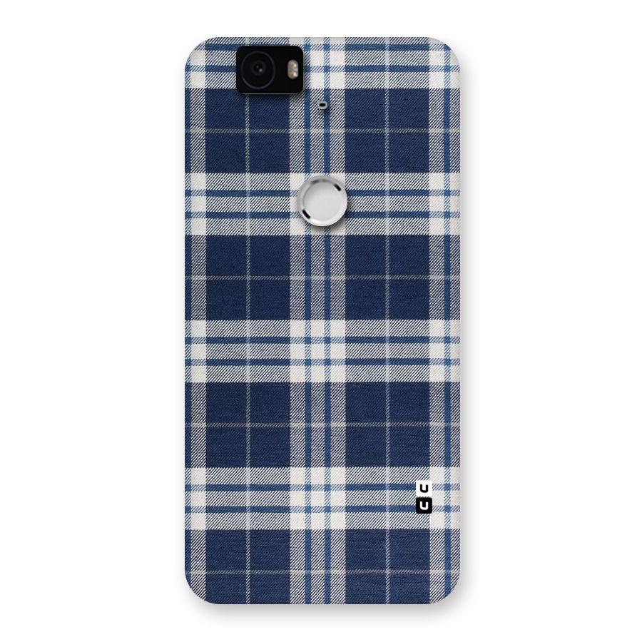 Blue White Check Back Case for Google Nexus-6P