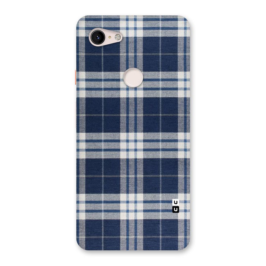Blue White Check Back Case for Google Pixel 3 XL