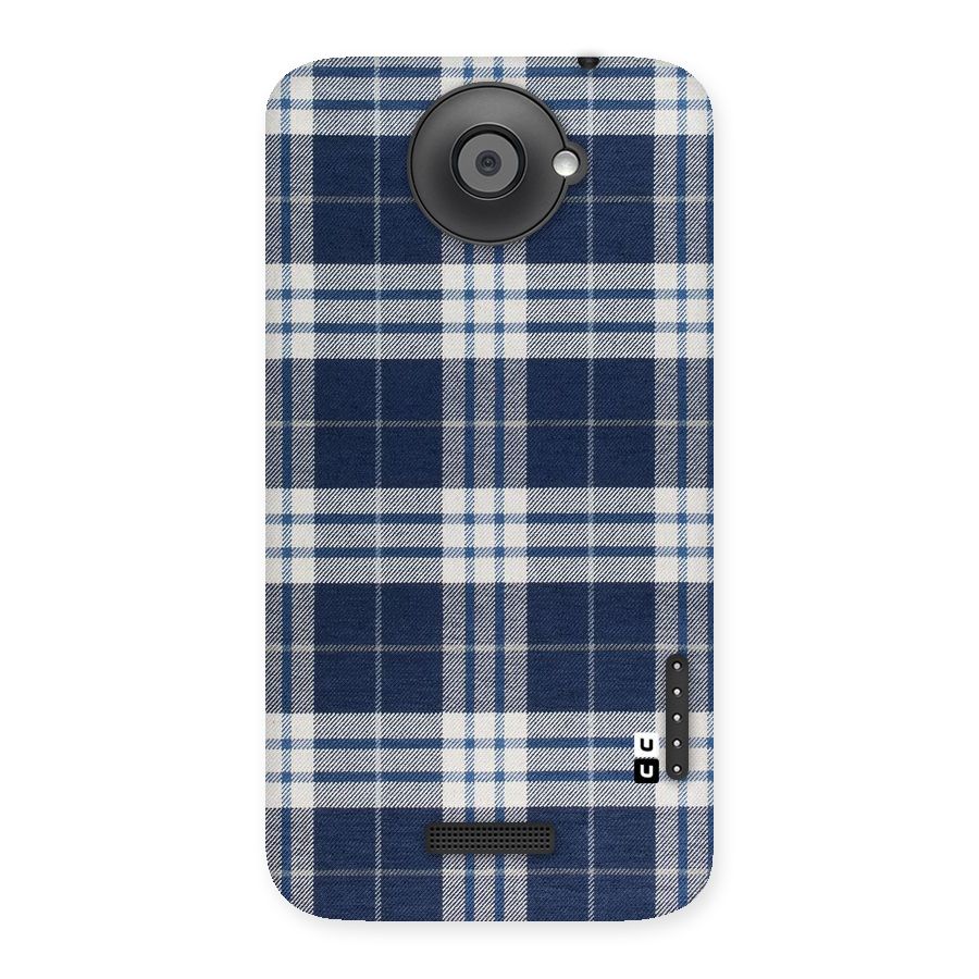 Blue White Check Back Case for HTC One X