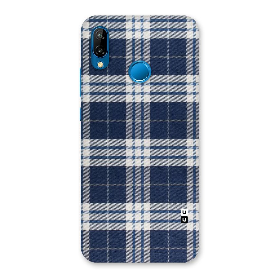 Blue White Check Back Case for Huawei P20 Lite