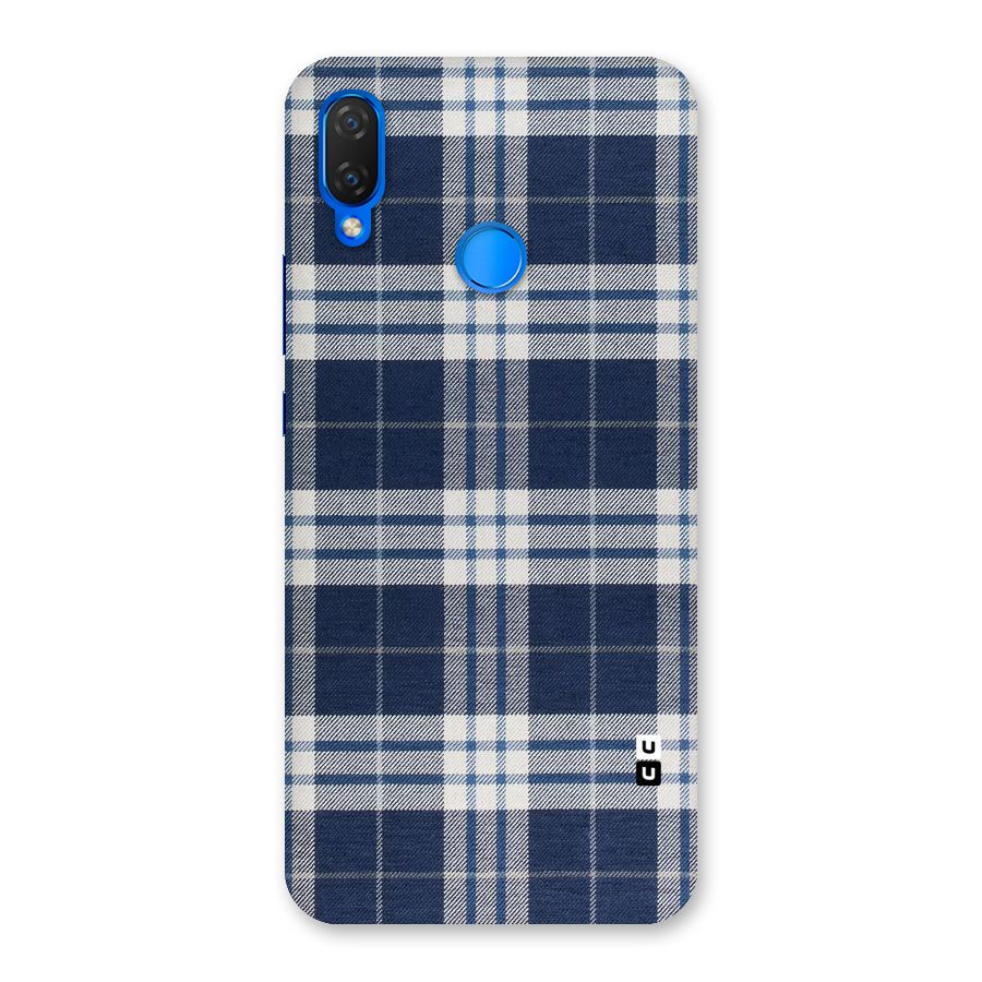 Blue White Check Back Case for Huawei P Smart+
