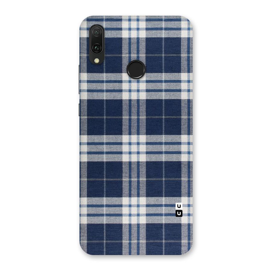 Blue White Check Back Case for Huawei Y9 (2019)