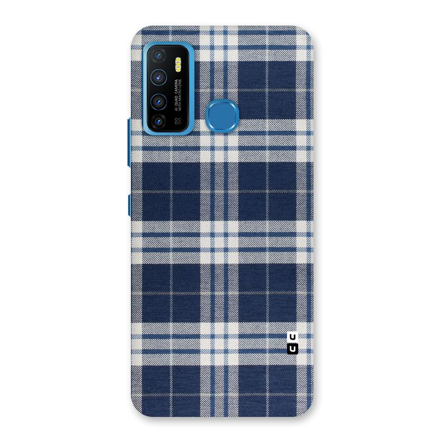Blue White Check Back Case for Infinix Hot 9