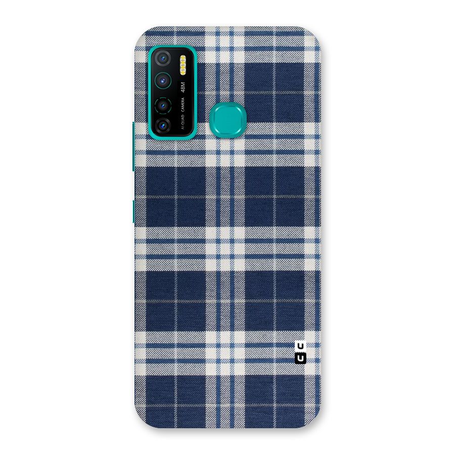 Blue White Check Back Case for Infinix Hot 9 Pro