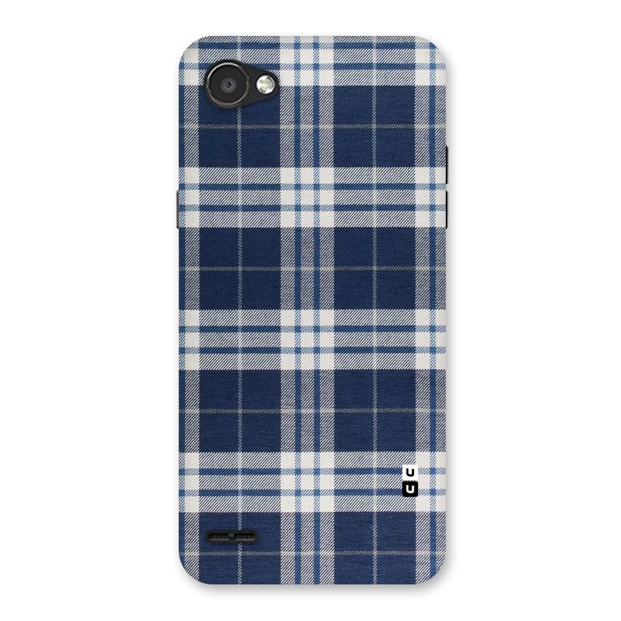 Blue White Check Back Case for LG Q6