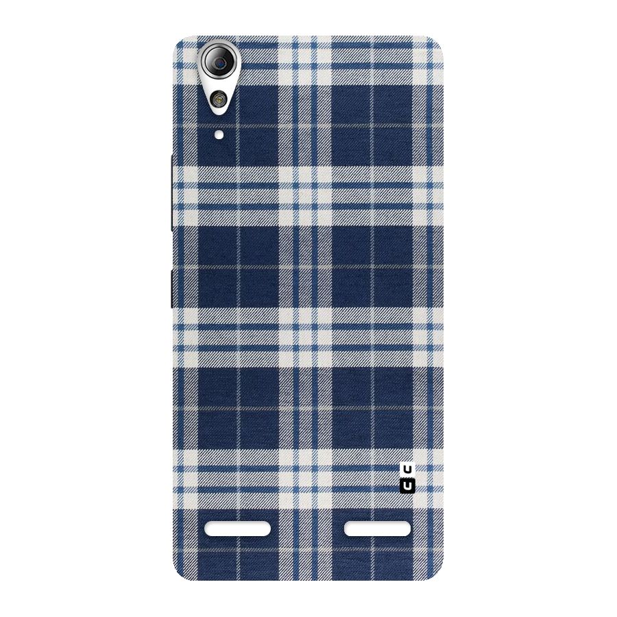 Blue White Check Back Case for Lenovo A6000