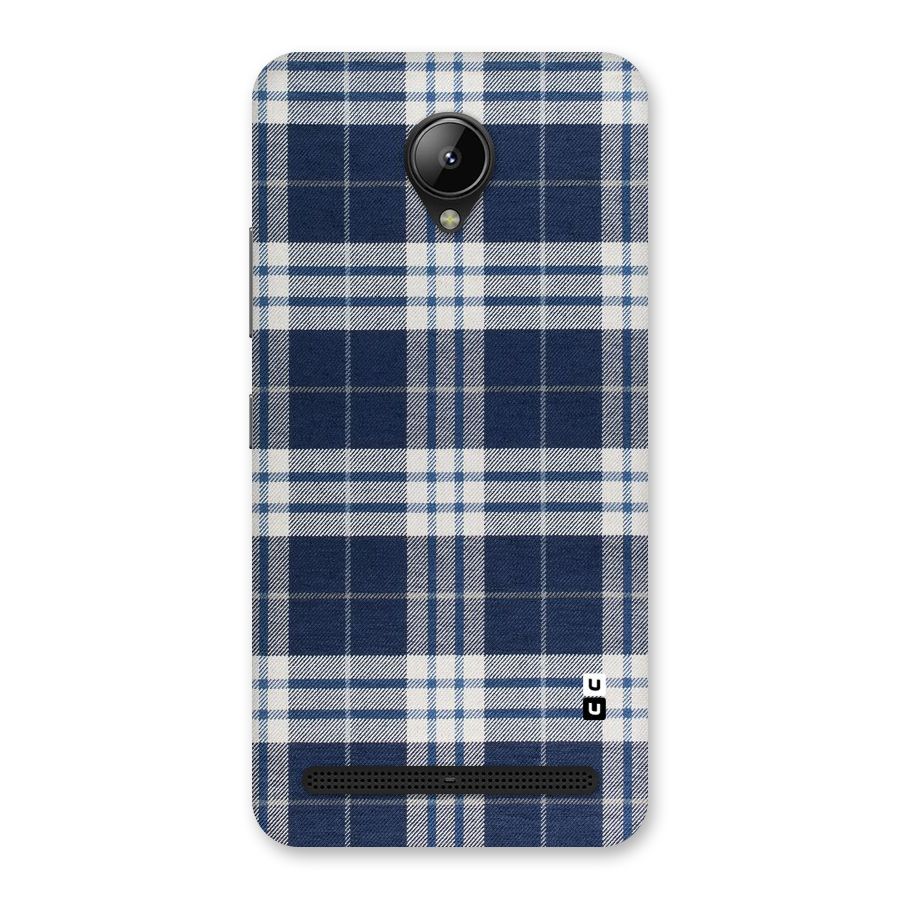 Blue White Check Back Case for Lenovo C2