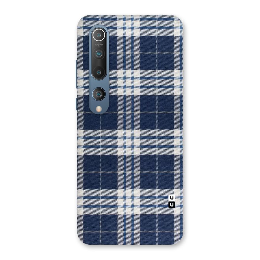Blue White Check Back Case for Mi 10