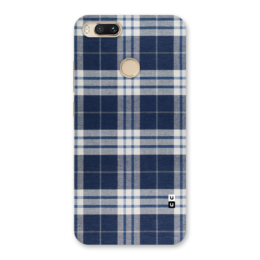 Blue White Check Back Case for Mi A1