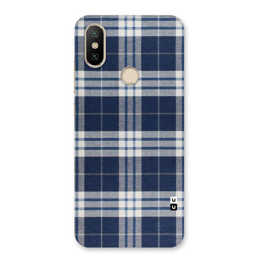 Blue White Check Back Case for Mi A2