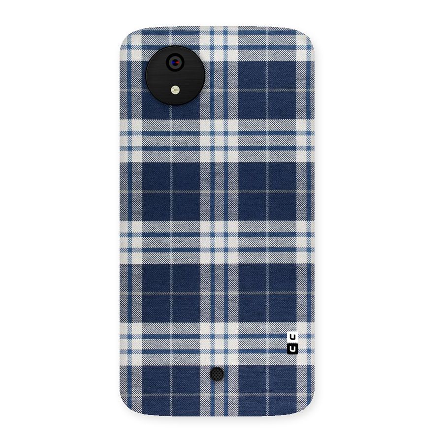 Blue White Check Back Case for Micromax Canvas A1