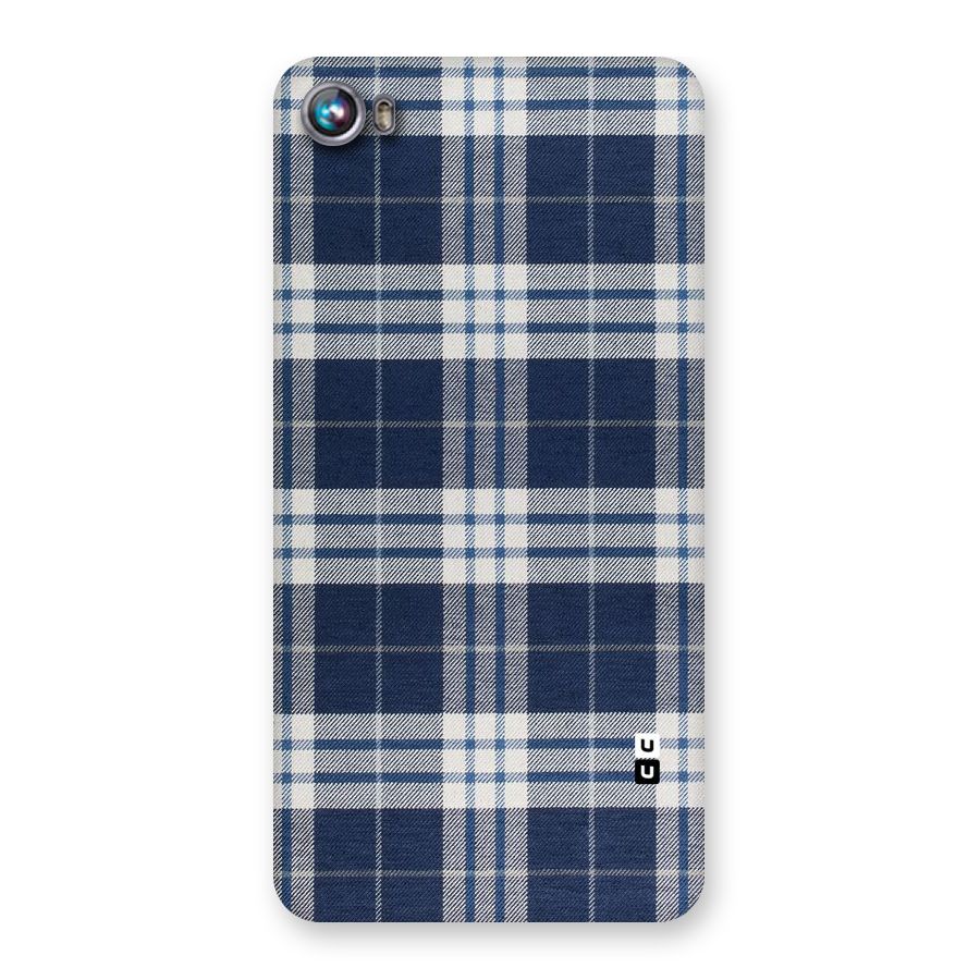 Blue White Check Back Case for Micromax Canvas Fire 4 A107