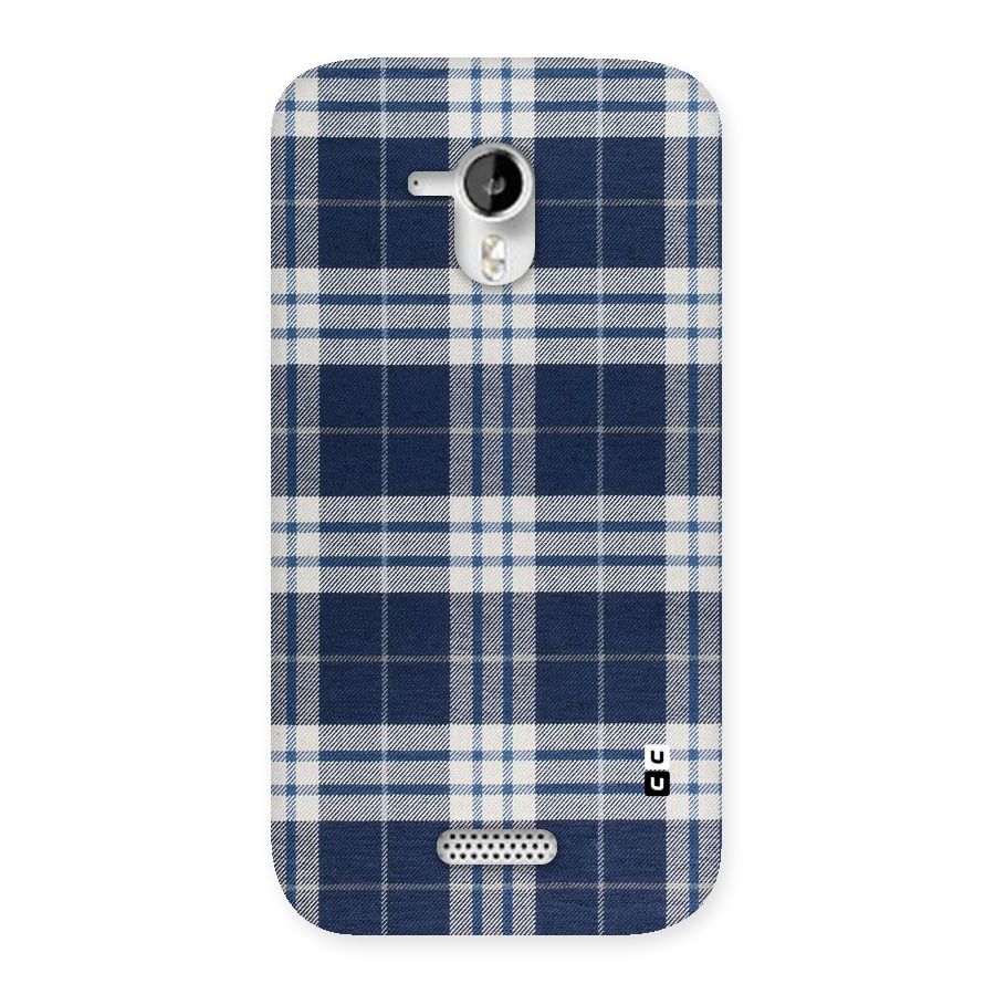 Blue White Check Back Case for Micromax Canvas HD A116