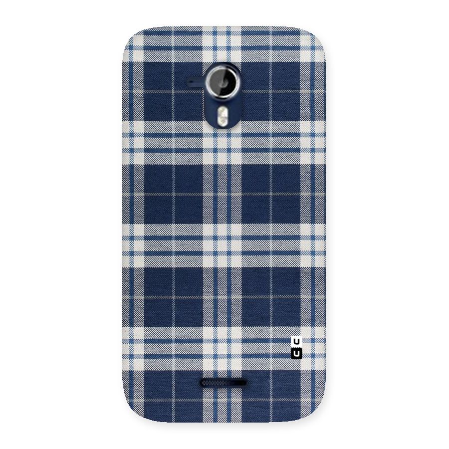 Blue White Check Back Case for Micromax Canvas Magnus A117