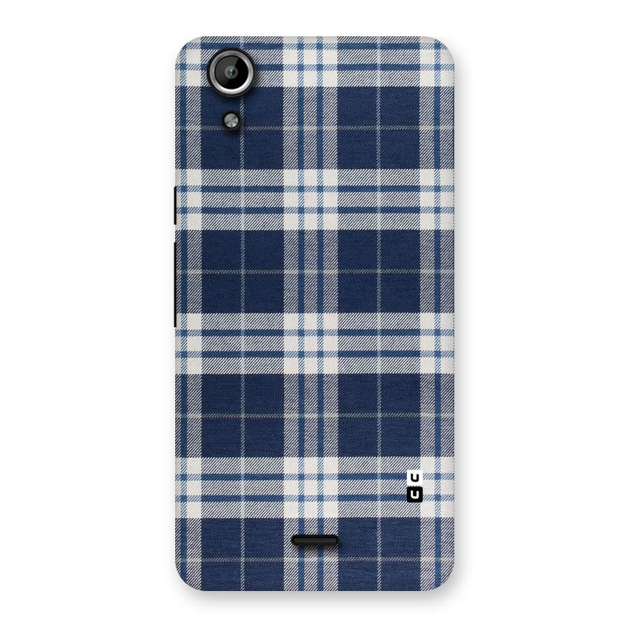 Blue White Check Back Case for Micromax Canvas Selfie Lens Q345