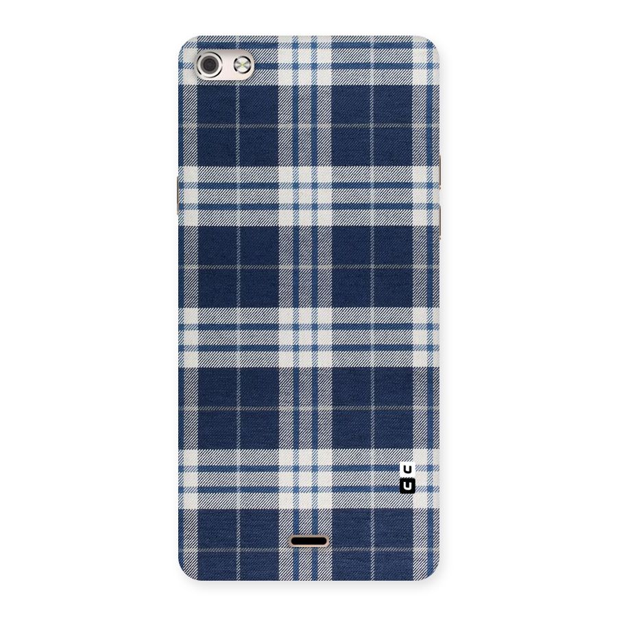 Blue White Check Back Case for Micromax Canvas Silver 5