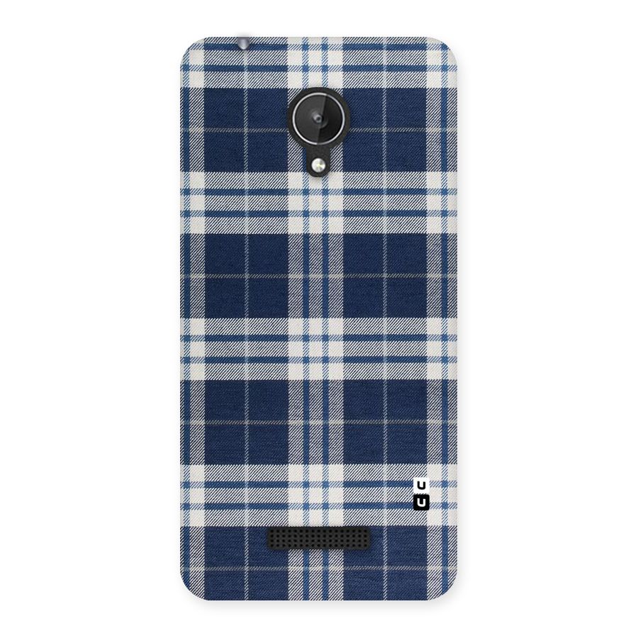 Blue White Check Back Case for Micromax Canvas Spark Q380