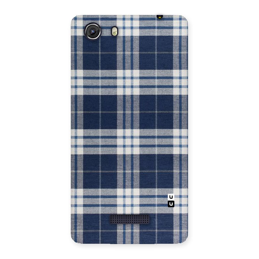 Blue White Check Back Case for Micromax Unite 3