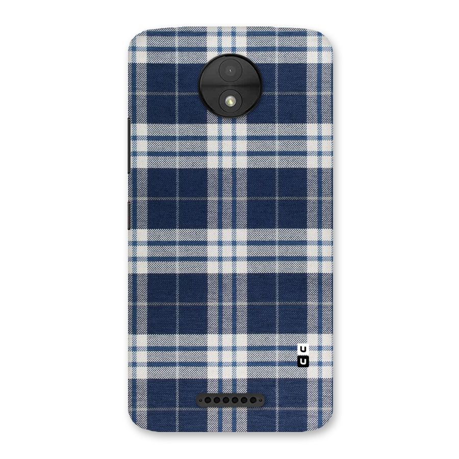 Blue White Check Back Case for Moto C