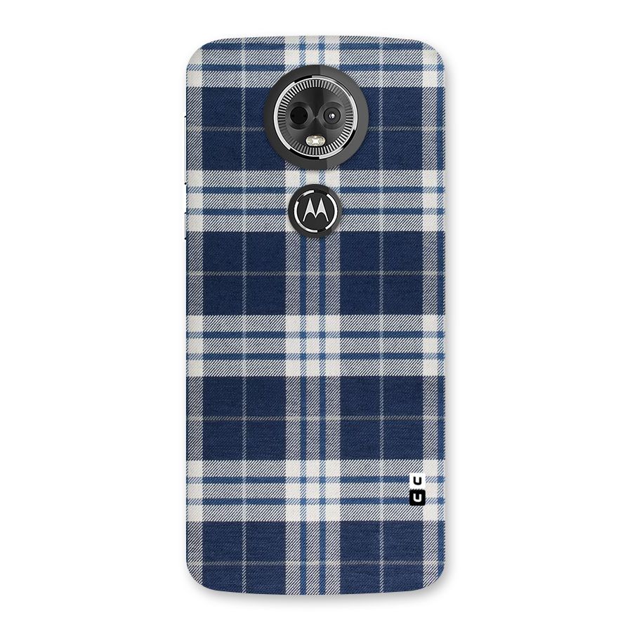 Blue White Check Back Case for Moto E5 Plus