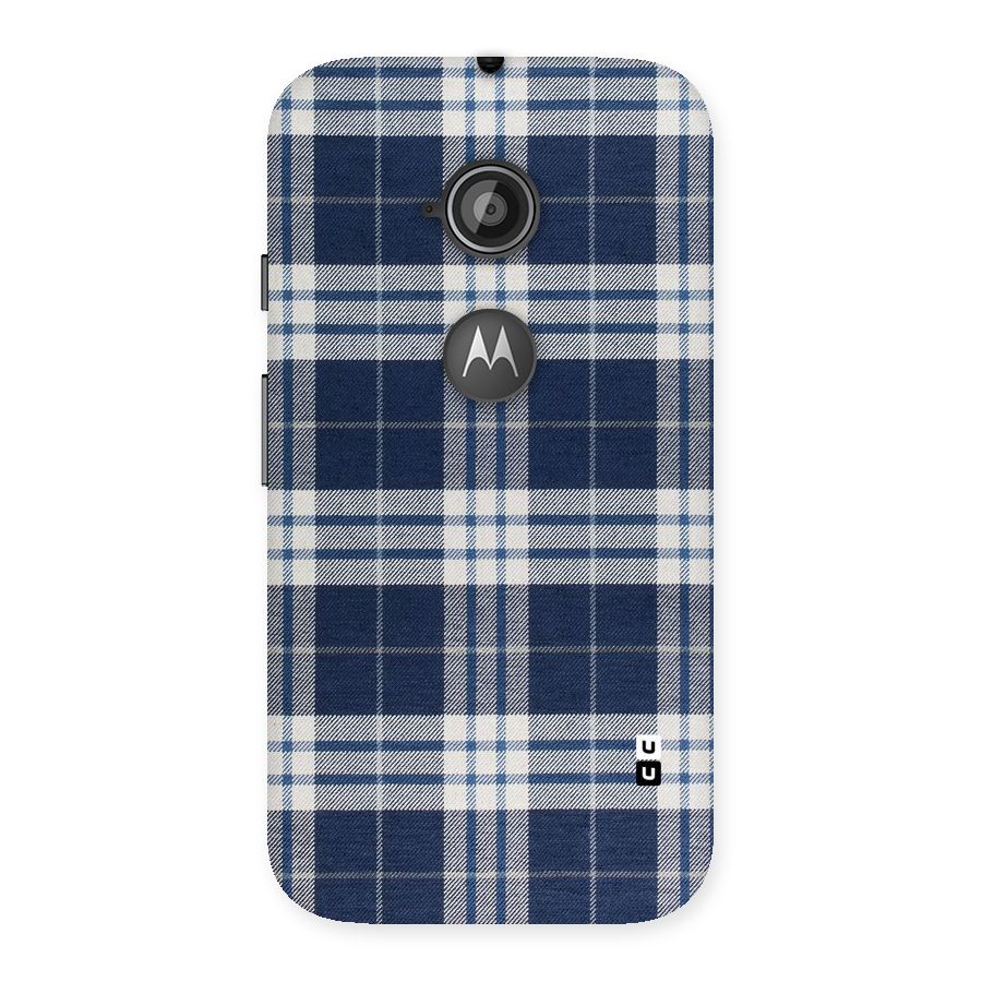Blue White Check Back Case for Moto E 2nd Gen